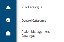 Inside the *Applications* area the user can visualize Risk, Control and Action Management catalogues.