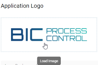 You can upload and change the *Application logo* by clicking *LOAD IMAGE*.