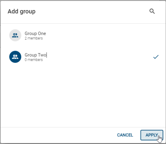 After selecting the desired user group, click *APPLY* to visualize the changes.